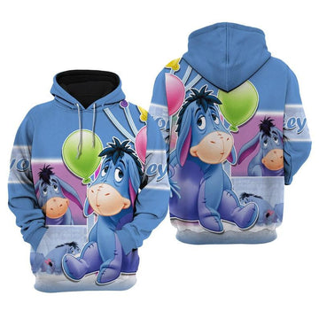 Disney Winnie The Pooh Eeyore Donkey Cartoon Fan Gift All Over Print Hoodie, Zip Hoodie