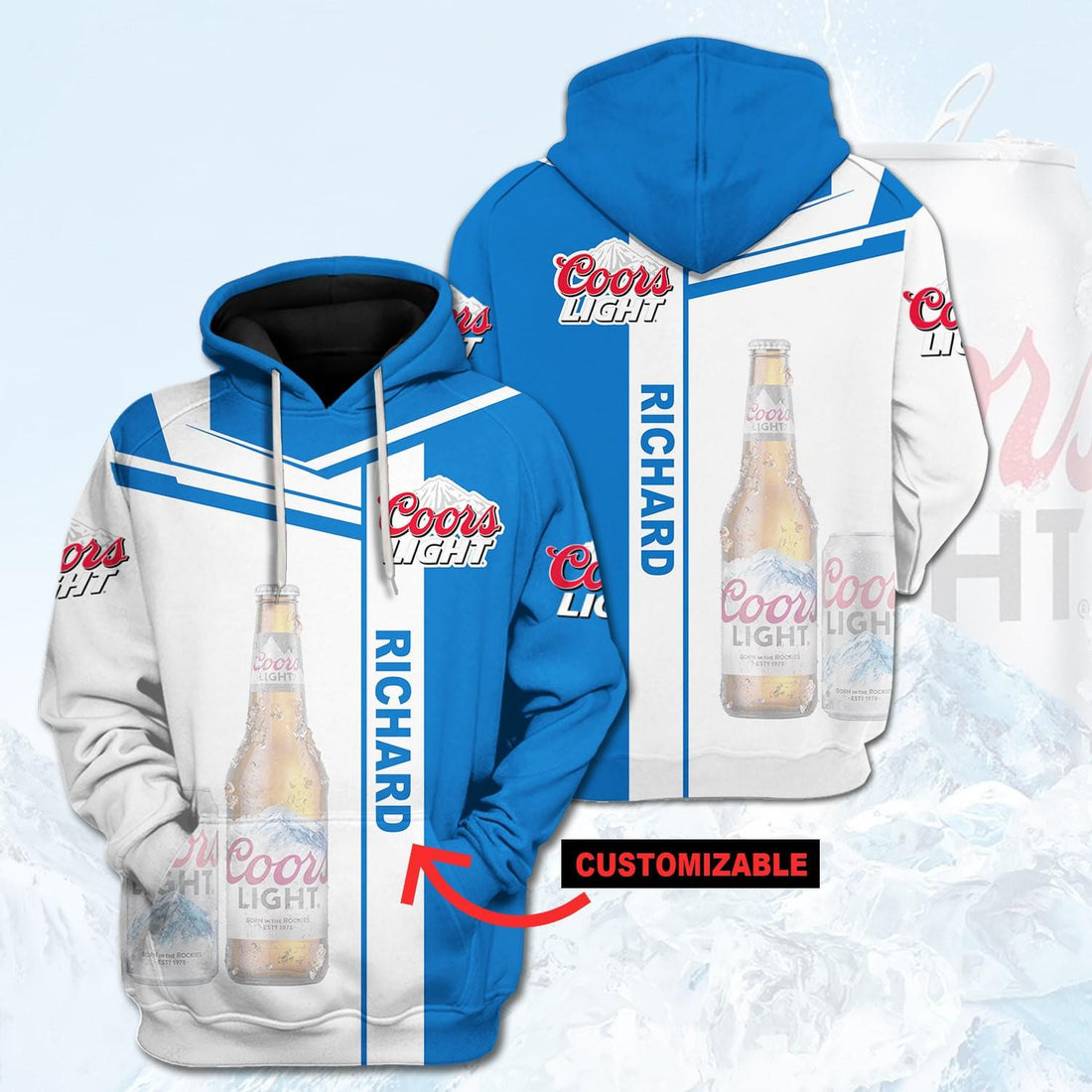 Coors Light Beer Personalized Hoodie