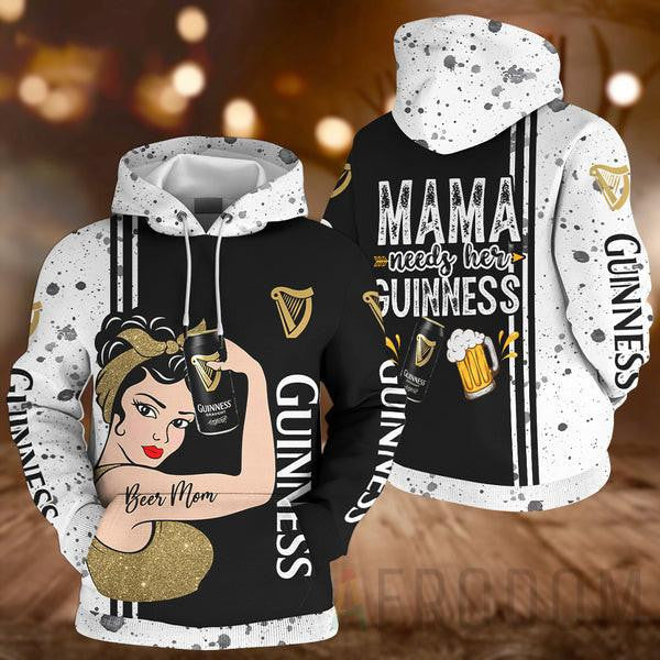Beer Mom, Guinness Lover Gift, Mama Needs Her Guinness All Over Print Hoodie, Zip Hoodie 10