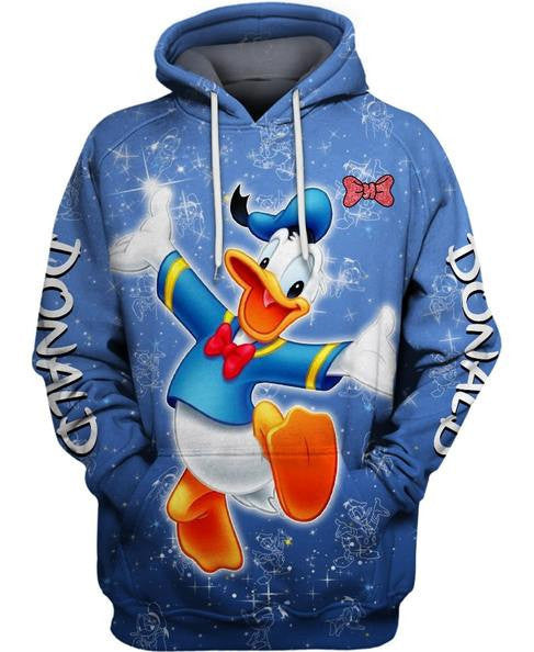 Donald Duck Blue 3d Hoodie Zipper Hoodie