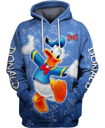 Donald Duck Blue 3d Hoodie Zipper Hoodie