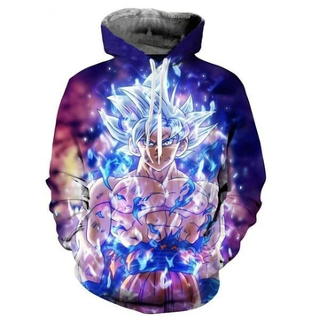Goku Cartoon Dragon Ball Anime Manga Dark White 1 Over Print 3d Hoodie Zip Hoodie