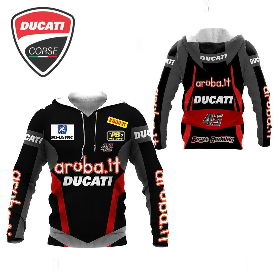 Ducati Shirt Fan Gift 210, Stylist Unisex 3d Hoodie Zip Hoodie