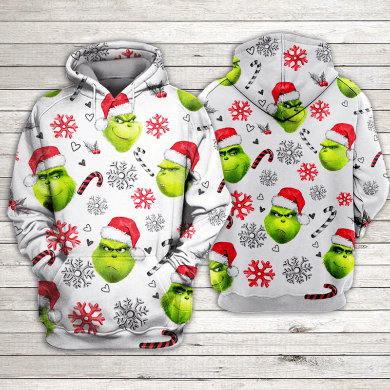 Christmas The Grinch 3d Pullover Printed Over Unisex Hoodie