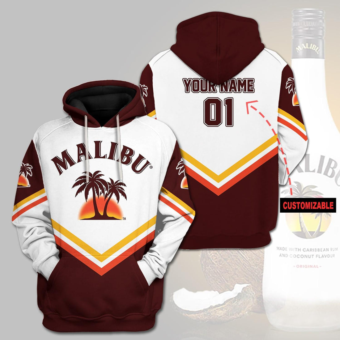Personalized Malibu Rum 3d Hoodie
