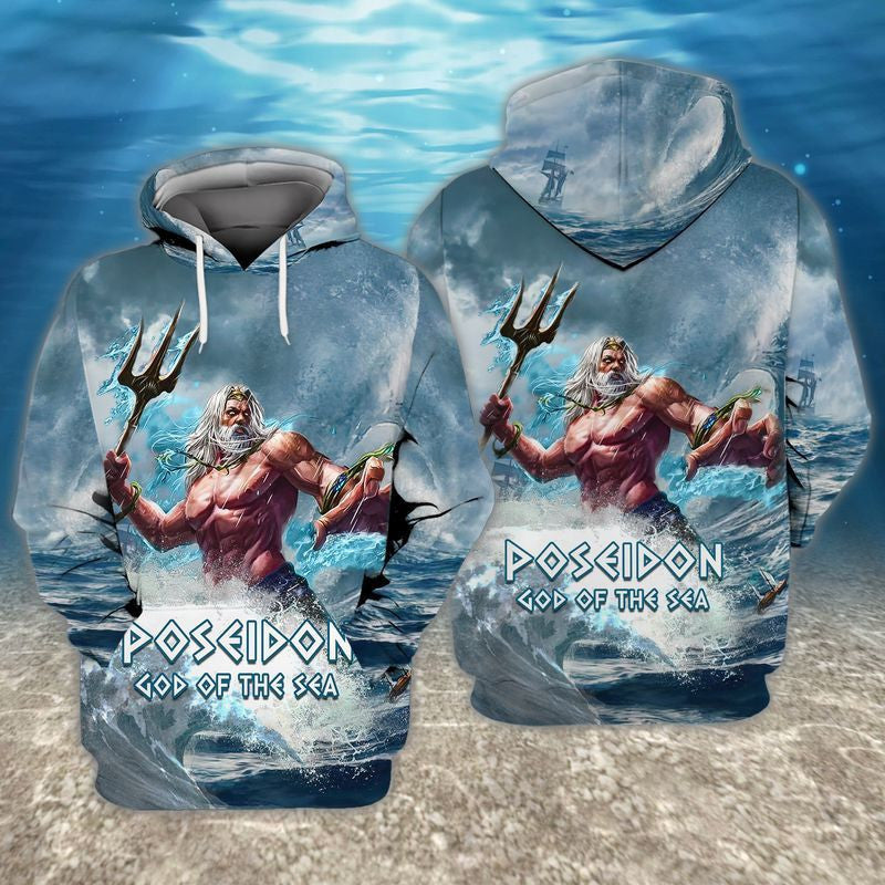 Poseidon God Of The Sea For Men And Women 3d Hoodie Zip Hoodie