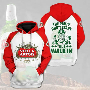 Stella Artois Beer The Party Don't Start Till I Walk In 3d All Over Print Hoodie 371