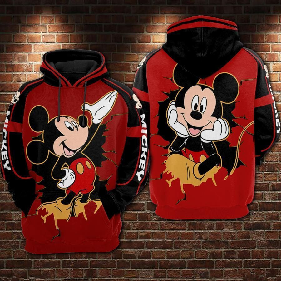 Mickey Mouse Over Print 3d Hoodie Zip Hoodie 334