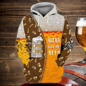 Alexa Give Me A Beer For Men And Women 3d Hoodie Zip Hoodie