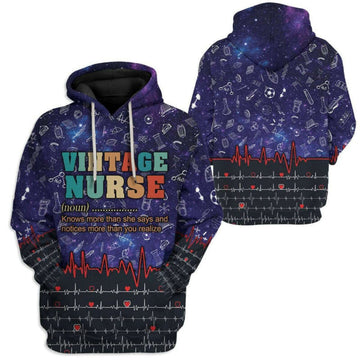 Nurse Hoodie Vintage Nurse Definition 3d Hoodie Zip Hoodie