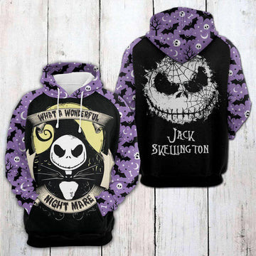Jack Skellington Nightmare Before Christmas What A Wonderful Nightmare Aop Hoodie, Zip Hoodie, Fleece Jacket