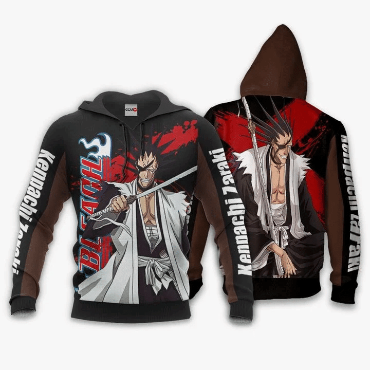Kenpachi Zaraki Anime Manga Bleach For Men And Women 3d Hoodie Zip Hoodie