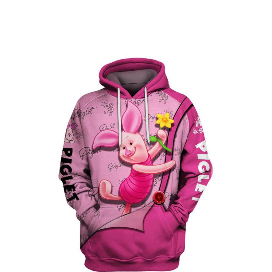Lovely Piglet Disney Cartoon, Piglet Winnie The Pooh All Over Print Hoodie