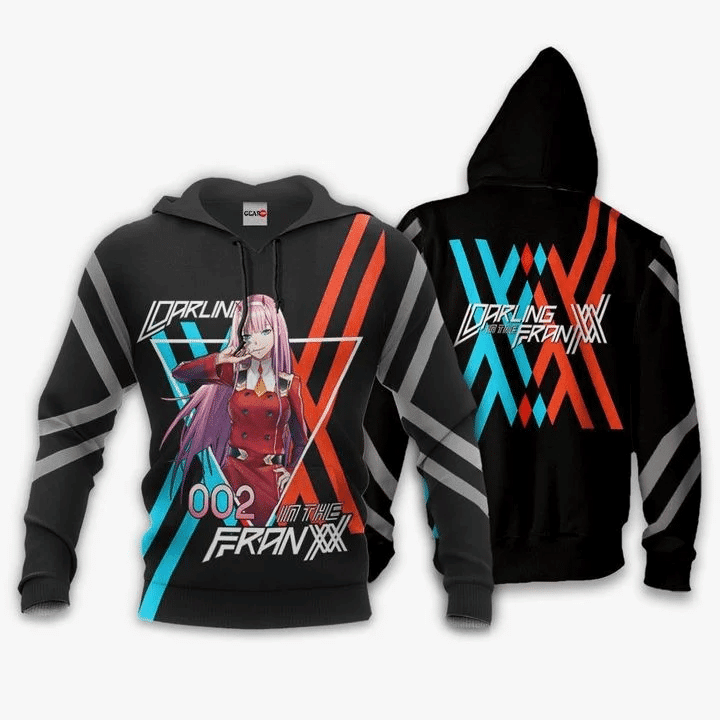 Zero Two Anime Manga Darling In The Franxx For Men And Women 3d Hoodie Zip Hoodie