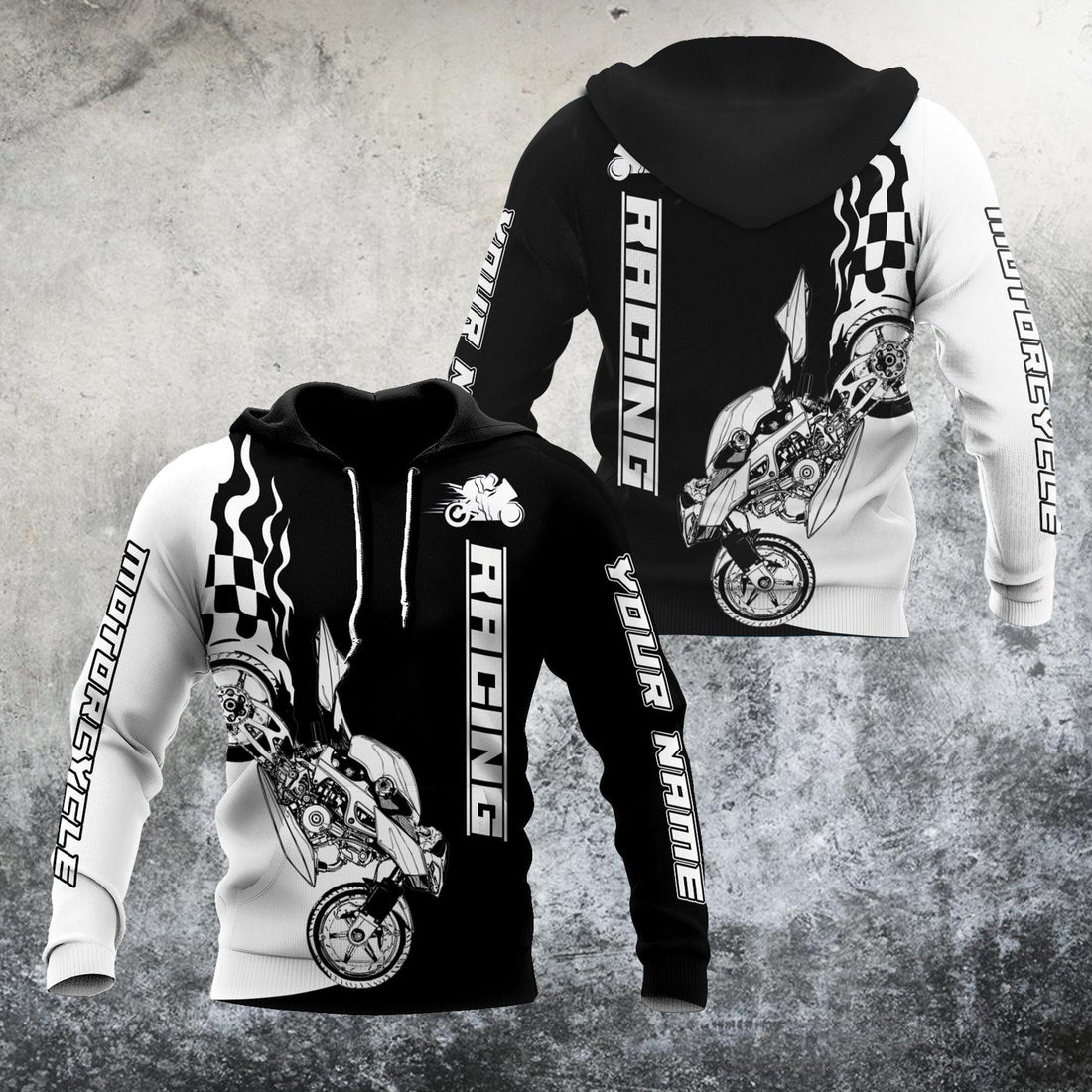 Customize Name Motorcycle Racing, Born To Race All Over Print Hoodie, Zip Hoodie 67