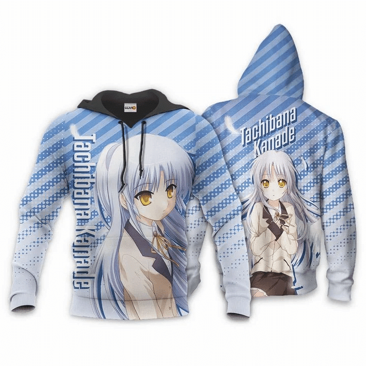 Angel Beats Tachibana Kanade Anime Manga For Men And Women 3d Hoodie Zip Hoodie