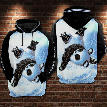 Panda Snow Hoodie Sweater Shirt Over Print 3d Hoodie Zip Hoodie