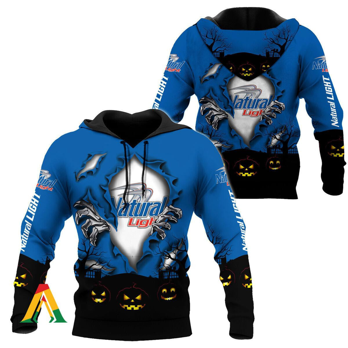 Scary Night Halloween Natural Light Hoodie &amp; Zip Hoodie
