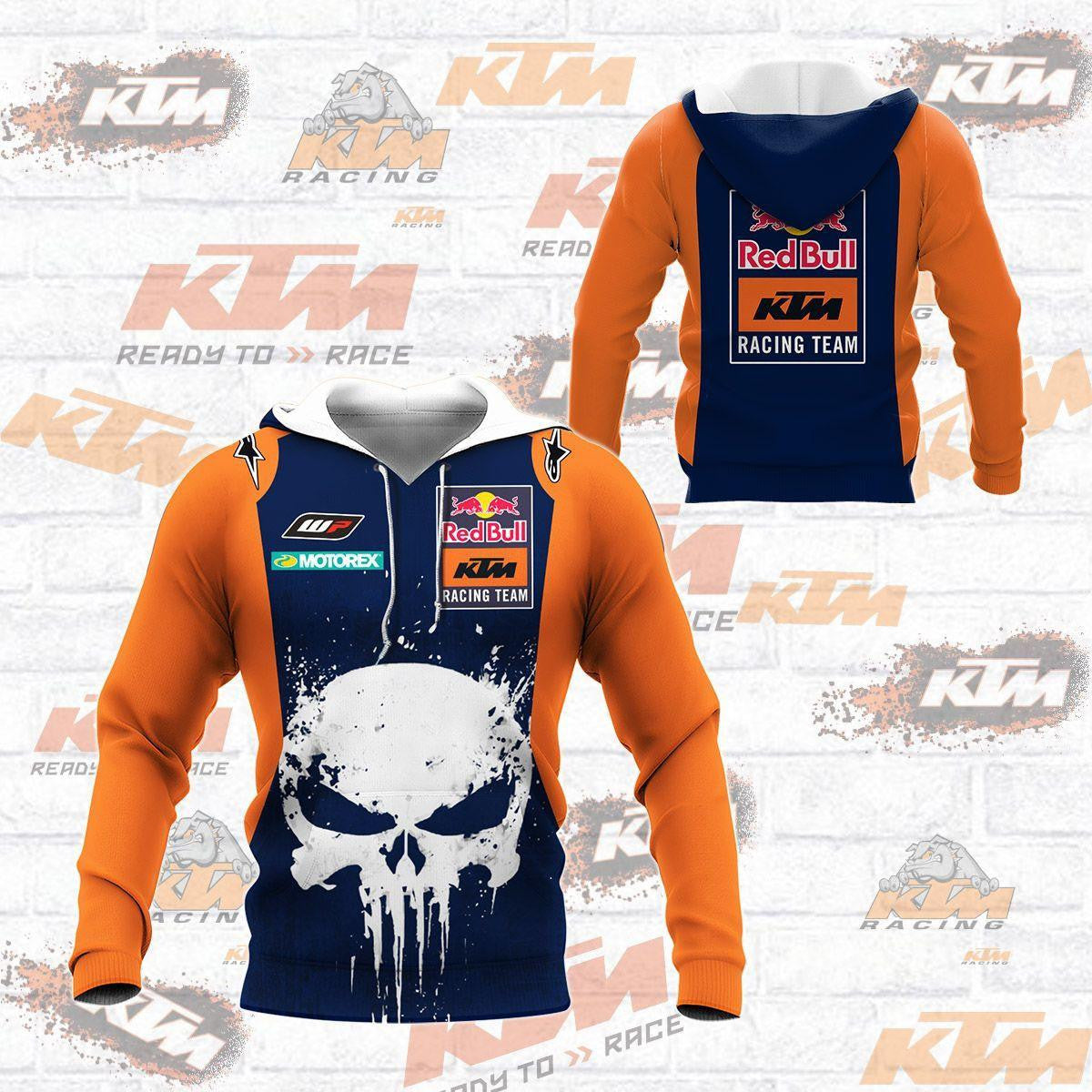 Punisher Red Bull Ktm Factory Racing Team F1 8k133 Fan Gift 3d Zip Hoodie Hoodie Ii0