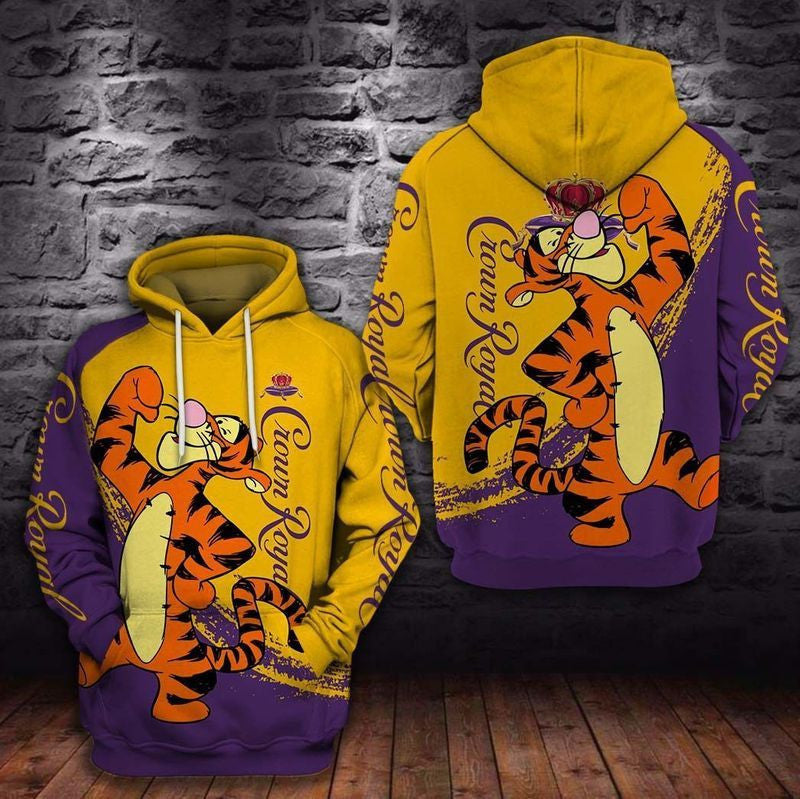 Winnie The Pooh Tigger My Friends Tigger And Pooh Crown Royal Gift For Fan 3d Hoodie All Over Printed Hoodie