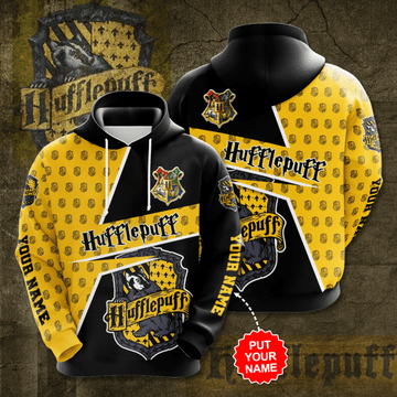 Hufflepuff Hogwarts School Signature Design Gift For Fan Custom 3d Hoodie All Over Printed Hoodie 1