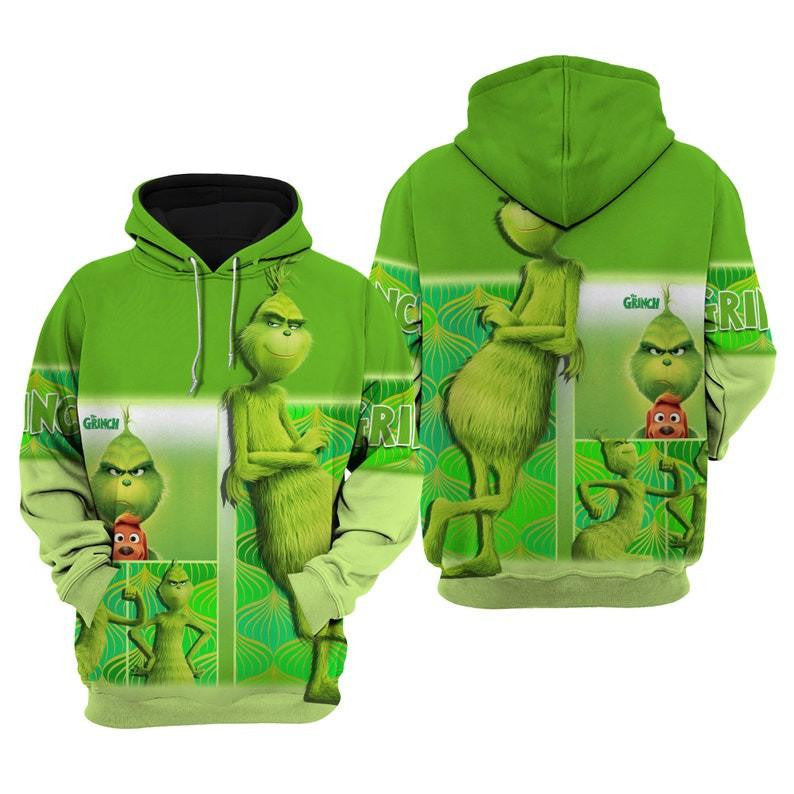 Funny Grinch, Dr. Seuss' The Grinch Cartoon Fan Gift All Over Print Hoodie, Zip Hoodie