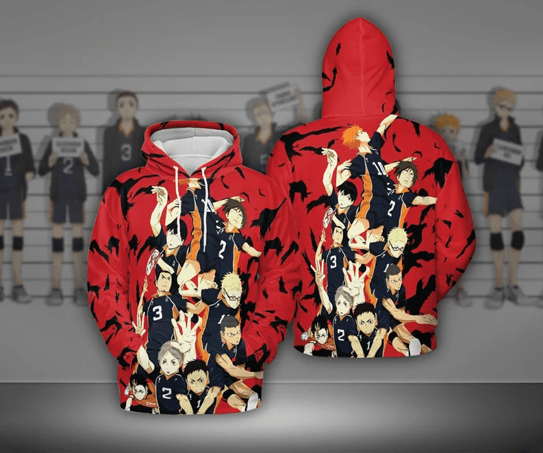Haikyuu Anime 2 Fan Gift, Stylist Unisex Cartoon Graphic Outfits Aop Hoodie, Zip Hoodie