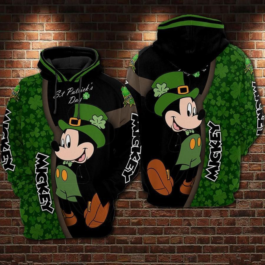 Mickey Mouse St Partricks Day Iricsh Over Print 3d Hoodie Zip Hoodie 379