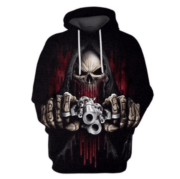 Death Skull With Gun 3d Hoodie