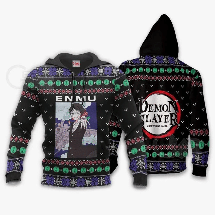 Tamio Enmu Ugly Christmas Demon Slayer Anime Manga For Men And Women 3d Hoodie Zip Hoodie
