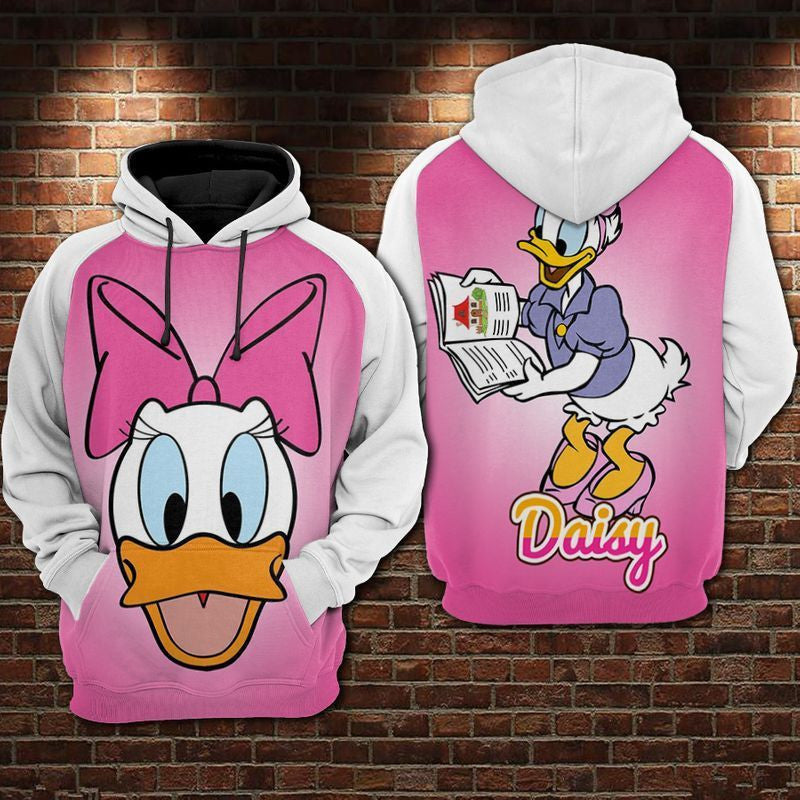 Daisy Duck Disney Reading Over Print 3d Hoodie Zip Hoodie