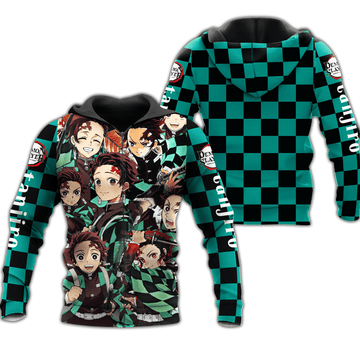 Tanjiro Zip Demon Slayers Anime Manga For Men And Women 3d Hoodie Zip Hoodie