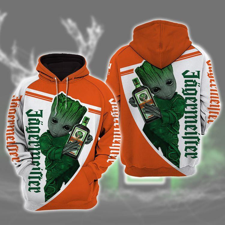 Baby Groot Jagermeister 3d All Over Print T Shirt Hoodie