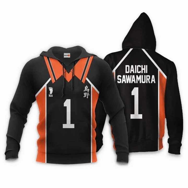 Karasuno Daichi Sawamura Anime Manga Haikyuu Number 1 For Men And Women 3d Hoodie Zip Hoodie