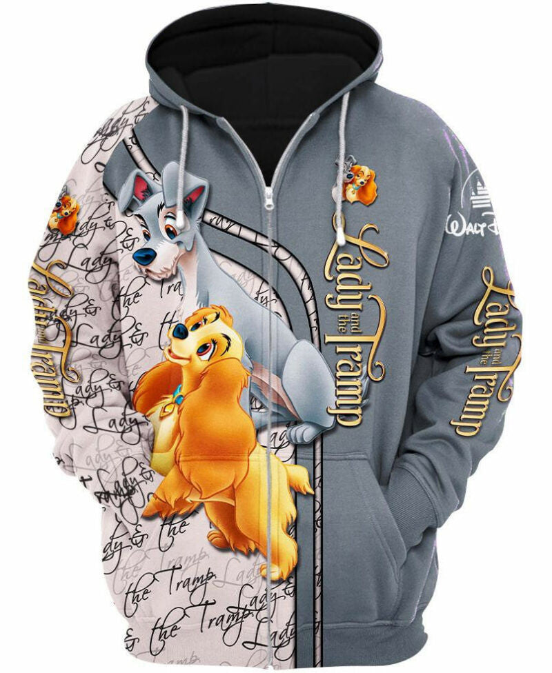 Lady And The Tramp 3d Hoodie Zip Hoodie