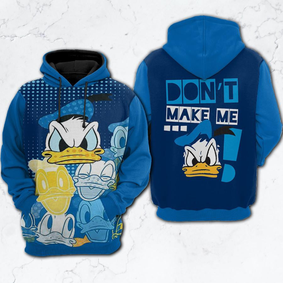 Donald Duck Walt Disney Fan Gift, Donald Duck Walt Disney Don't Make Me Aop Hoodie, Zip Hoodie, Fleece Jacket