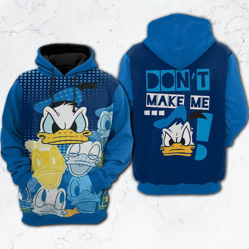 Donald Duck Walt Disney Fan Gift, Donald Duck Walt Disney Don't Make Me Aop Hoodie, Zip Hoodie, Fleece Jacket