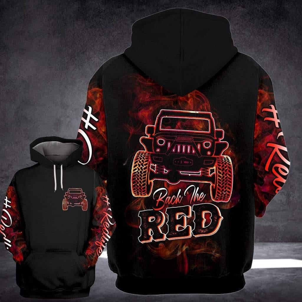 Jeep Love Gift, Jeep Back The Red Ver23 All Over Print Hoodie, Zip Hoodie