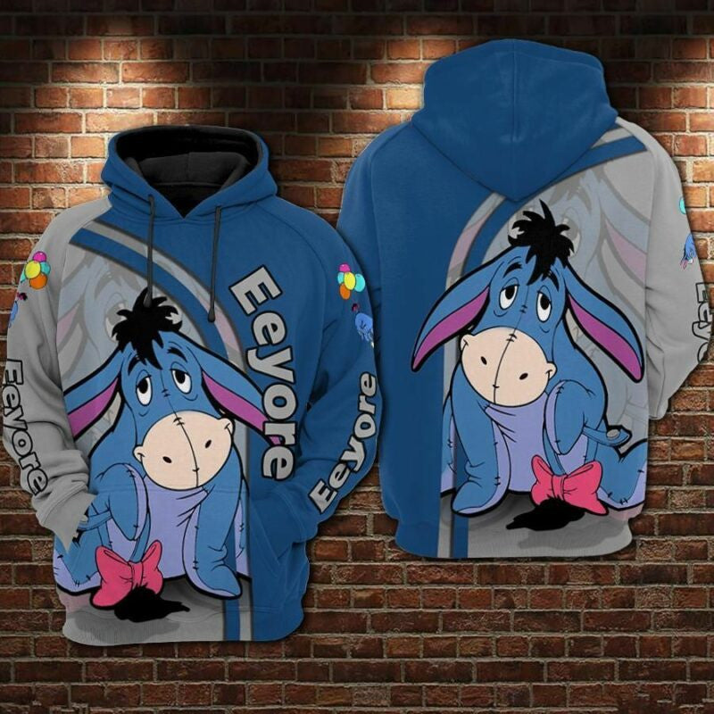 Eeyore Cartoon Winnie The Pooh 8 Over Print 3d Hoodie Zip Hoodie