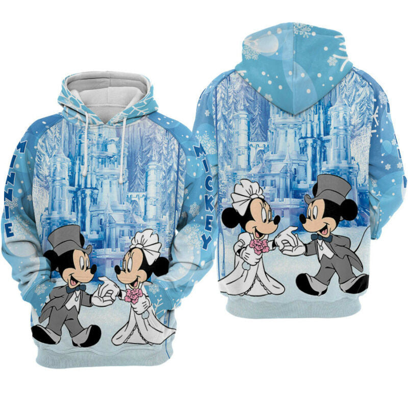 Mickey Minnie Wedding Valentine's Day Couple Hoodie Zip Hoodie