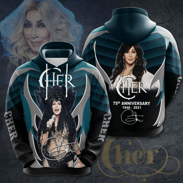 Cher Cherilyn Sarkisian 75th Anniversary 1946 2021 Signature Design Gift For Fan Custom 3d Hoodie All Over Printed Hoodie