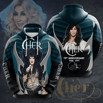 Cher Cherilyn Sarkisian 75th Anniversary 1946 2021 Signature Design Gift For Fan Custom 3d Hoodie All Over Printed Hoodie