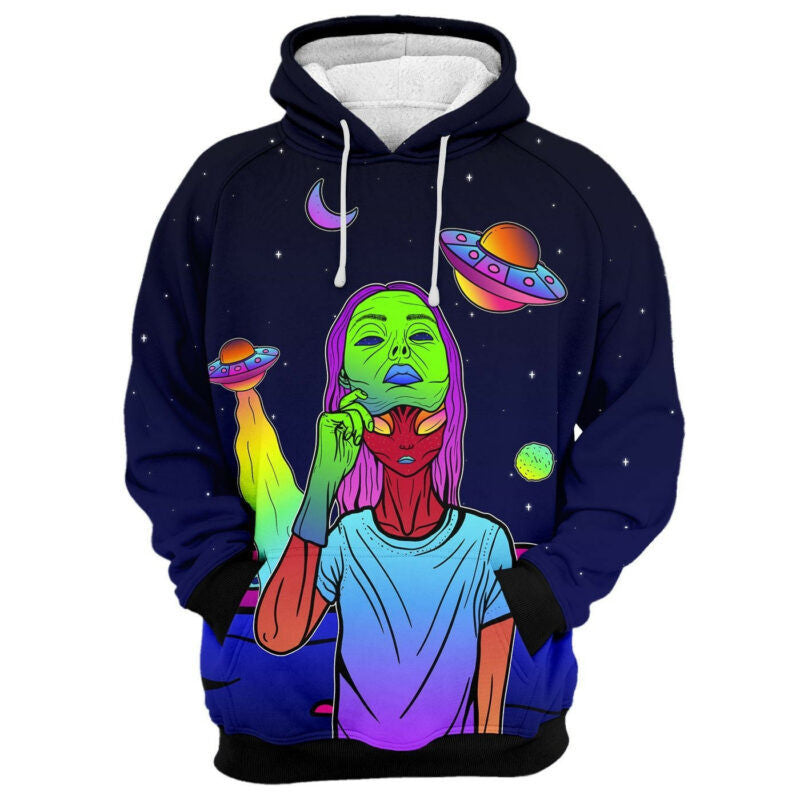 Disguising Human Alien 3d Hoodie Zip Hoodie