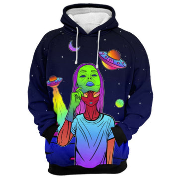 Disguising Human Alien 3d Hoodie Zip Hoodie