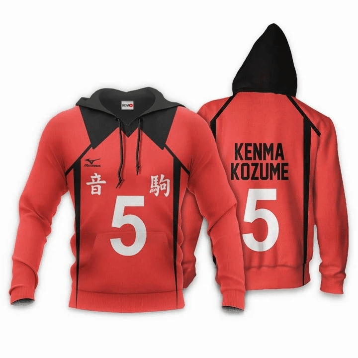 Nekoma Kenma Kozume Anime Manga Haikyuu Number 5 For Men And Women 3d Hoodie Zip Hoodie