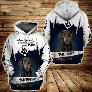 Dachshund Puppies Heart Beat All Over Printed Custom 3d Hoodie