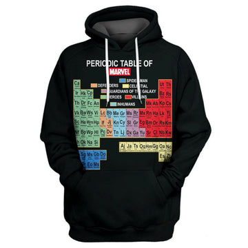 Periodic Table Of Marvel 3d Hoodie Zip Hoodie