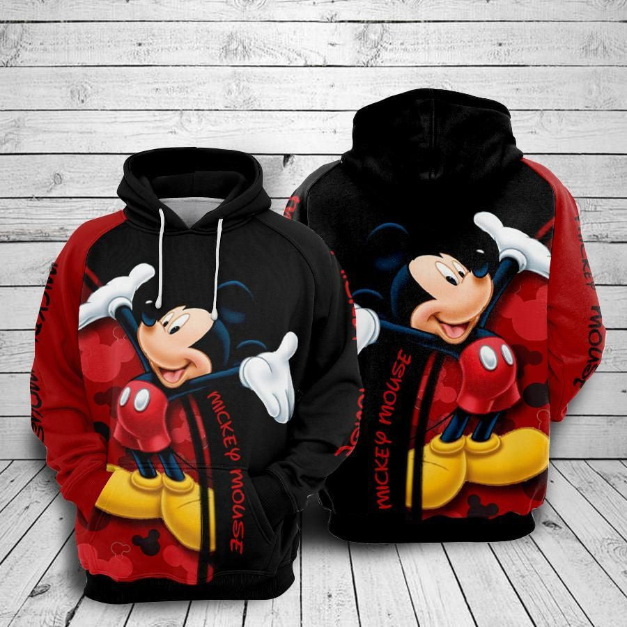 Mickey Mouse Over Print 3d Hoodie Zip Hoodie 317
