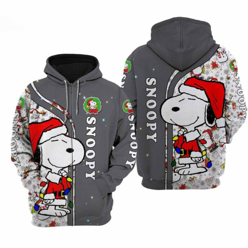 Snoopy Dog Disney Christmas 3d Hoodie Zip Hoodie