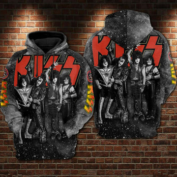 Kiss Galaxy Black Hoodie Zip Hoodie